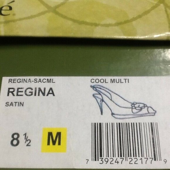 SOLD❗️ New J Renee REGINA Teal & Peacock Jeweled Peeptoe Satin Shoes in Size 8.5 - Picture 4 of 16